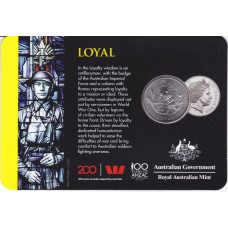 2018 20¢ ANZAC Spirit - Loyal Carded/Coin